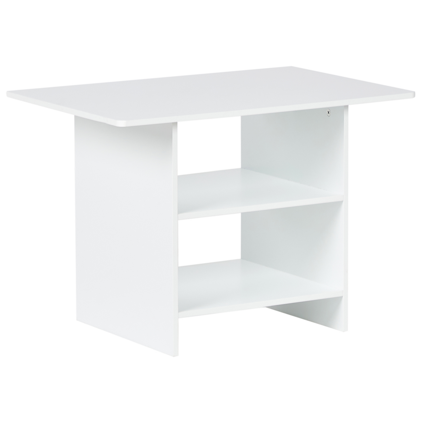 BrightNest Kids 2 Seater Table Set With Chairs White and Grey MDF