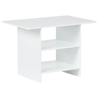 BrightNest Kids 2 Seater Table Set With Chairs White and Grey MDF