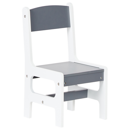 BrightNest Kids 2 Seater Table Set With Chairs White and Grey MDF