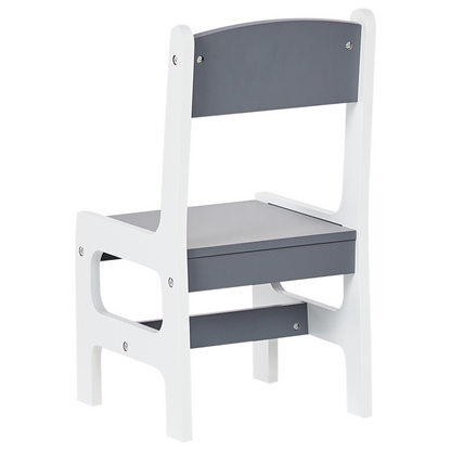 BrightNest Kids 2 Seater Table Set With Chairs White and Grey MDF