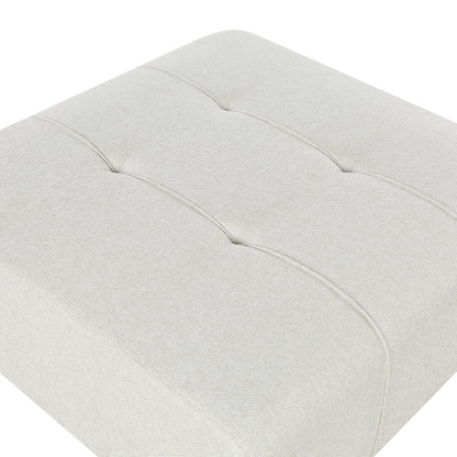 Element Ottoman Light Beige Polyester Upholstered Black Legs Modern