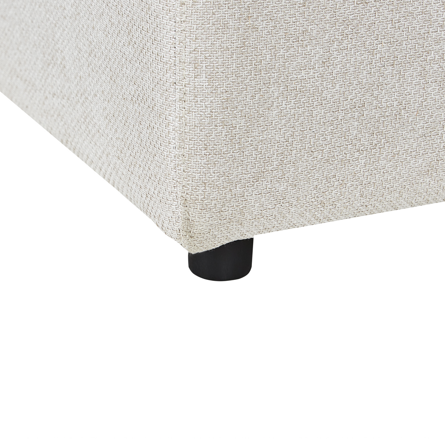 Element Ottoman Light Beige Polyester Upholstered Black Legs Modern
