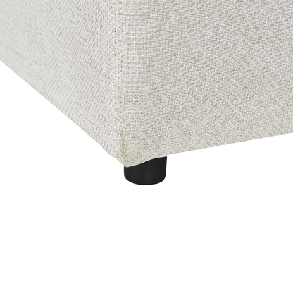 Element Ottoman Light Beige Polyester Upholstered Black Legs Modern