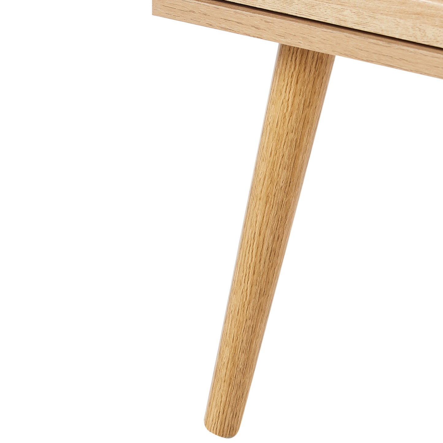 Bedside Table With Tempered Glass Doors And Drawer Walnut