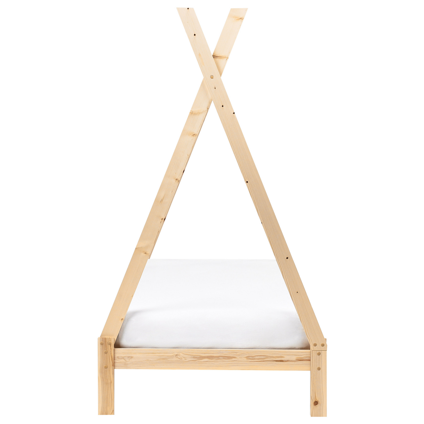 Kids Teepee Bed Light Brown Pine EU Single Frame With Slats