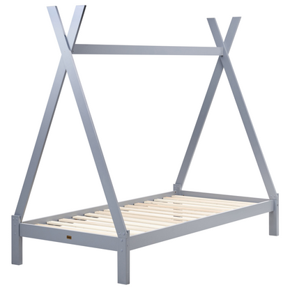 Grey Pine Kids Teepee Bed EU Single Bed Frame With Slats