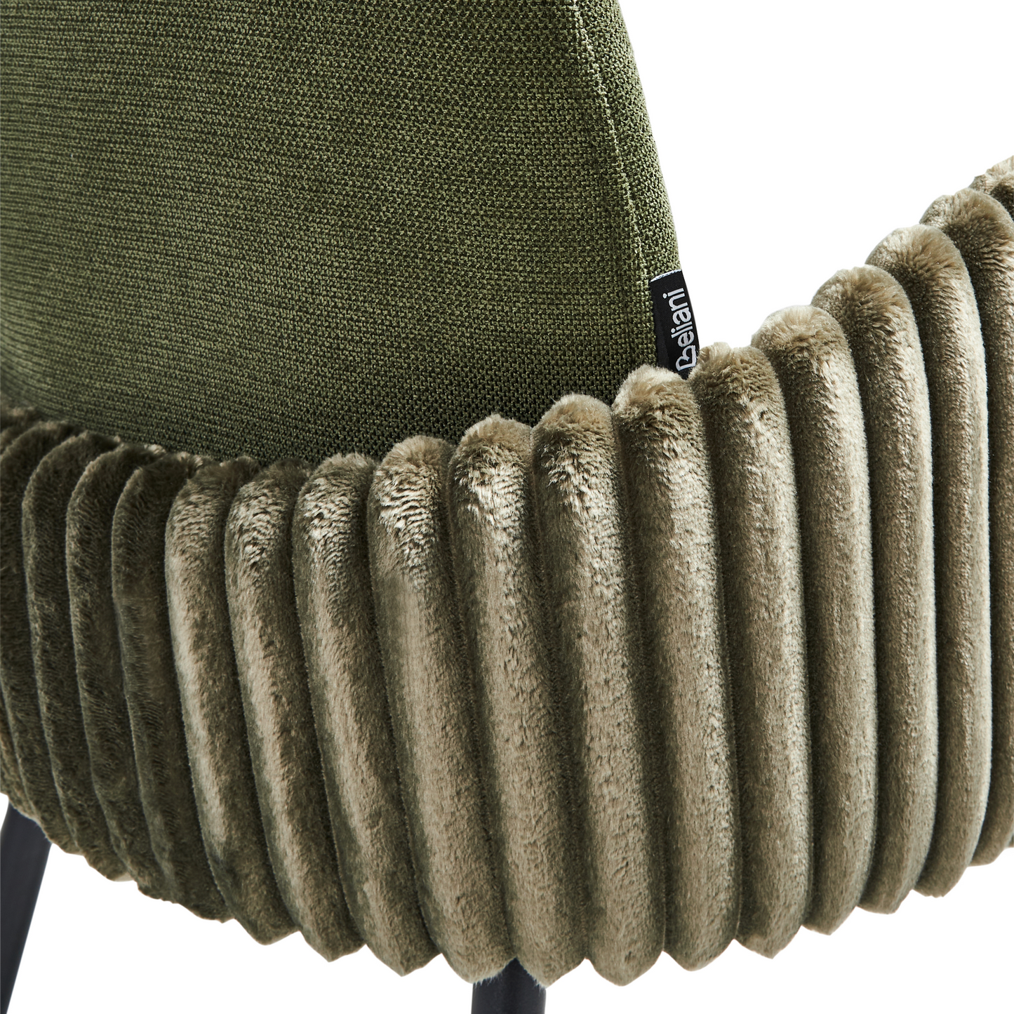 Green Fabric Bar Chairs Set Of 2 With Velvet Armrests And Water Repellent Upholstery Retro Style