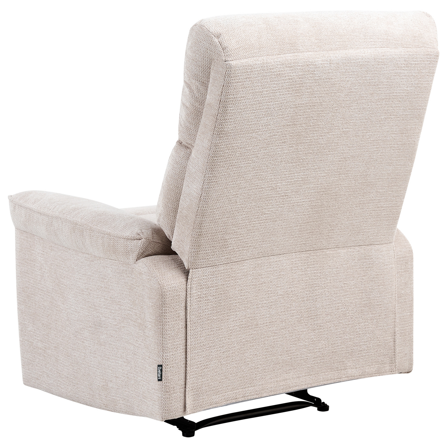 Fabric Armchair With Footrest Beige Polyester Modern