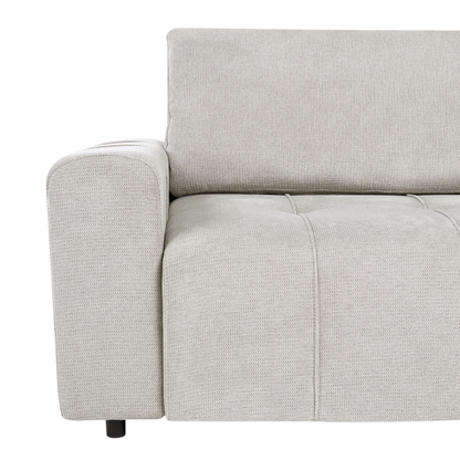 3 Corner Seater Sofa Bed Left Handed Light Grey Fabric With Built In Storage Unit