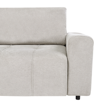 3 Seater Sofa Bed Right Handed Light Grey Fabric Storage