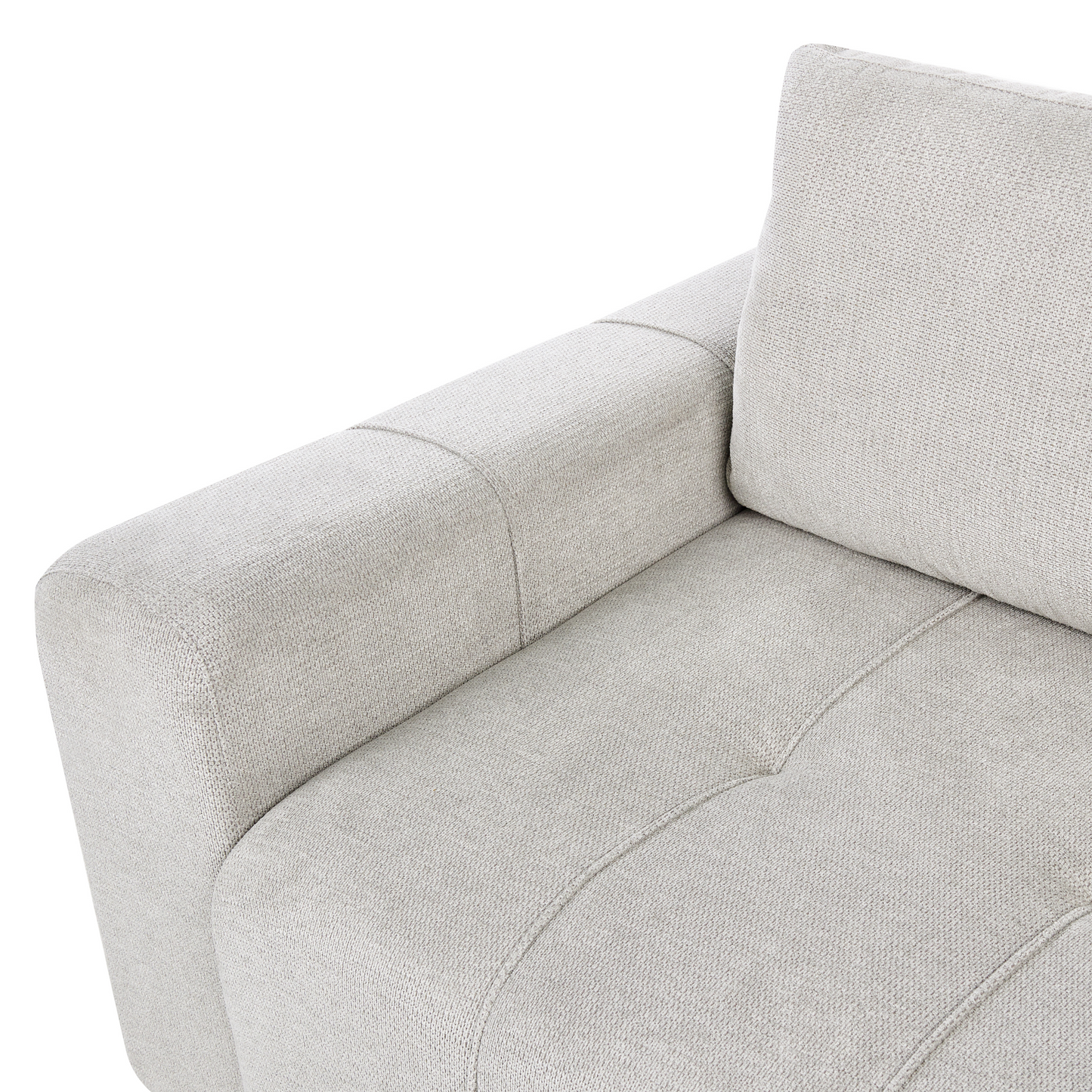 3 Seater Sofa Bed Right Handed Light Grey Fabric Storage
