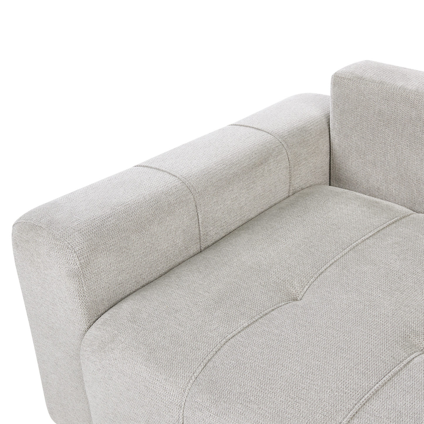 3 Seater Sofa Bed Right Handed Light Grey Fabric Storage
