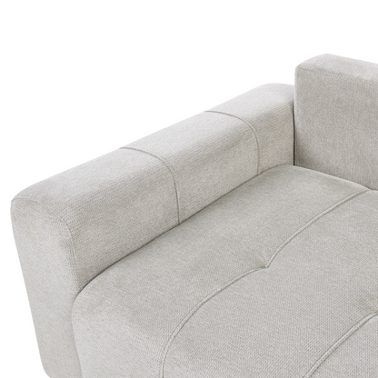 3 Seater Sofa Bed Right Handed Light Grey Fabric Storage