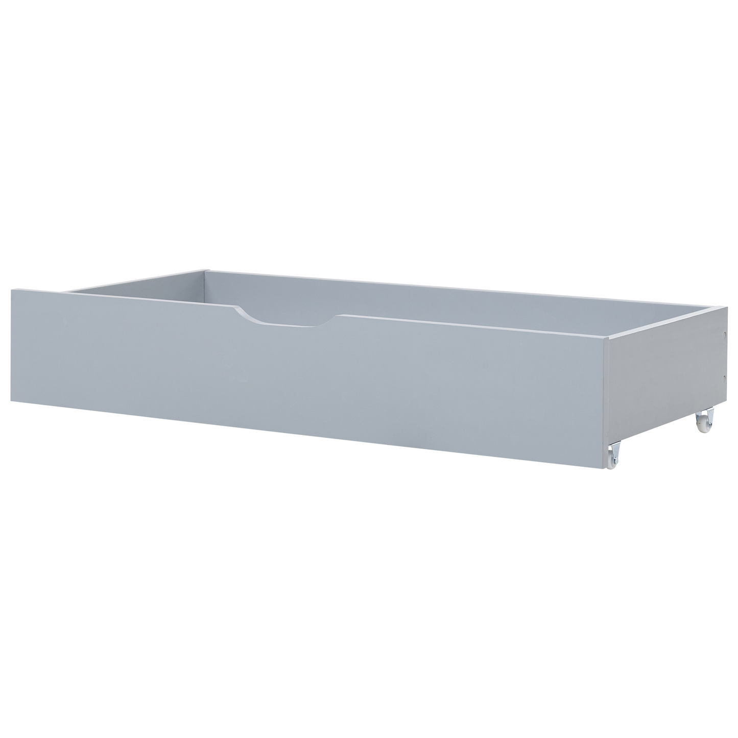 Grey Pine Wood Underbed Storage Drawers Set With Wheels
