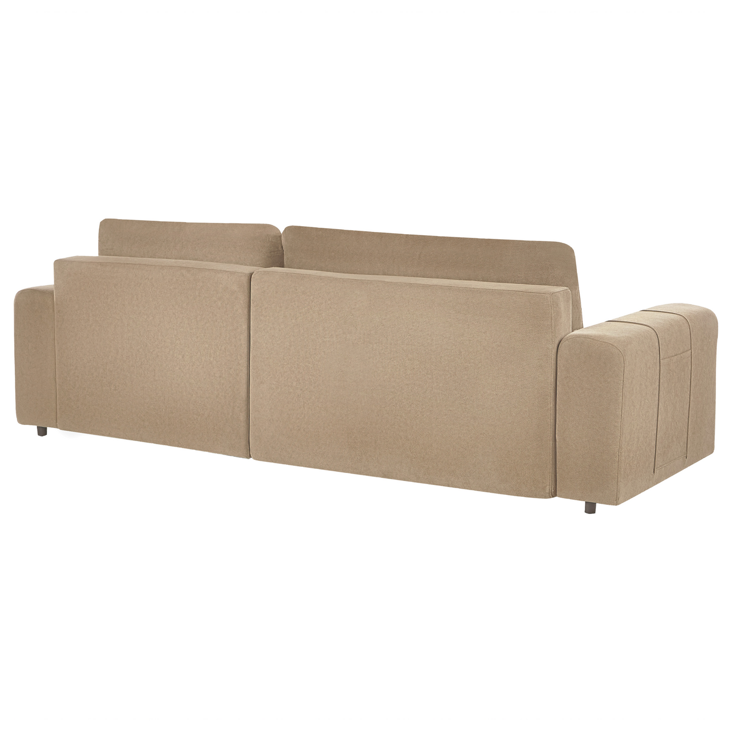 3 Corner Left-Handed Sofa Bed with Brown Fabric Storage