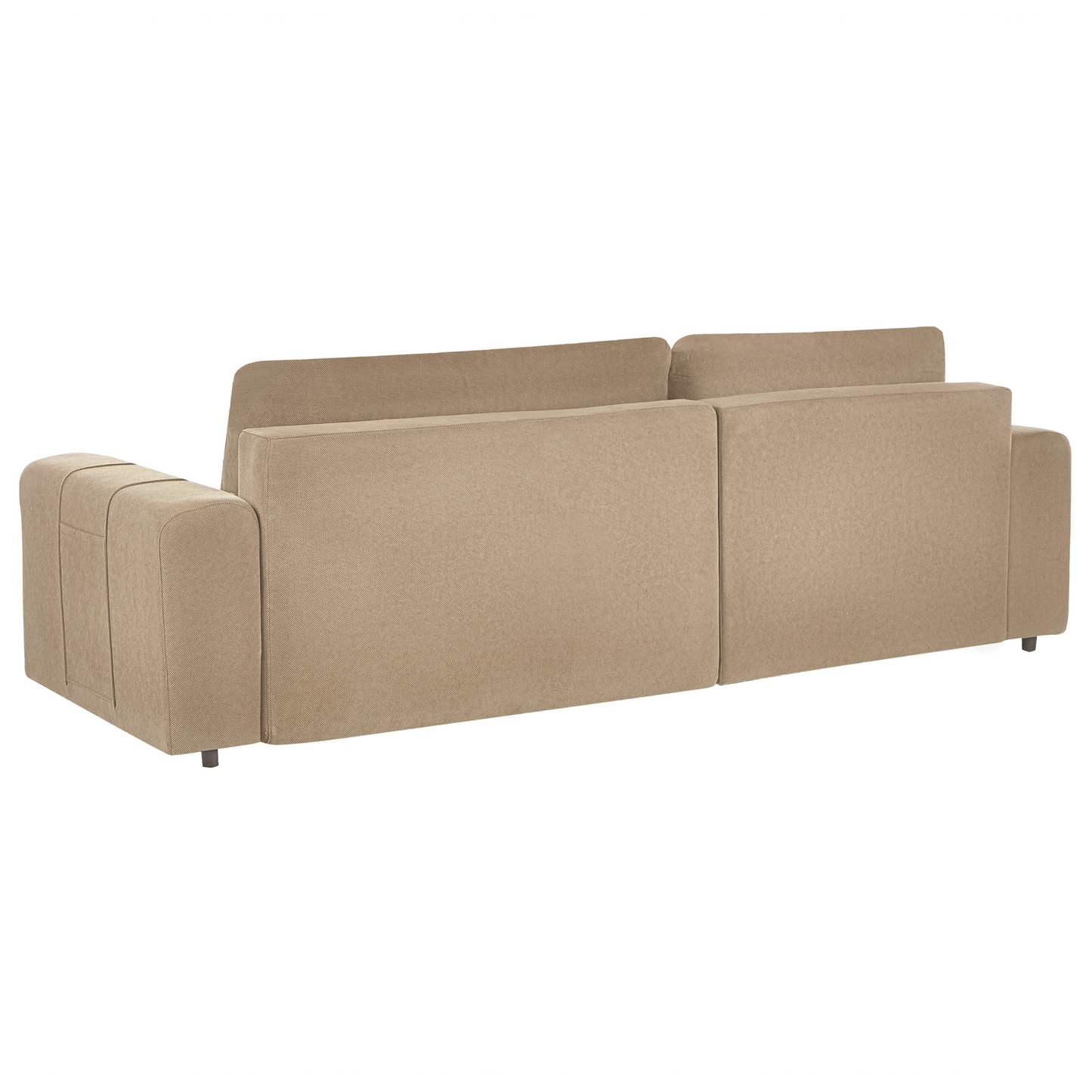 3 Corner Sofa Bed Right Handed Brown Fabric With Storage