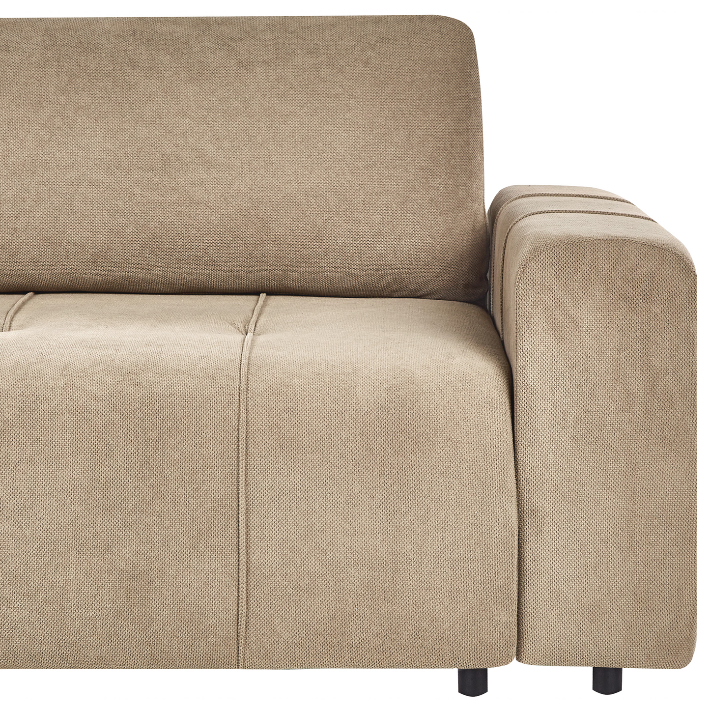3 Corner Sofa Bed Right Handed Brown Fabric With Storage