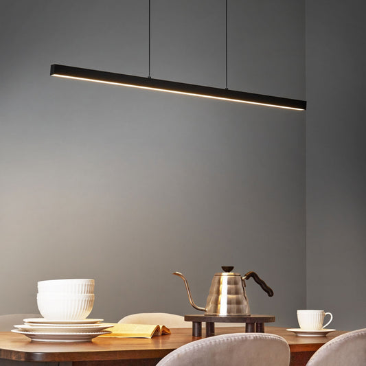 Pendant Lamp Black Aluminium With Remote LED Light