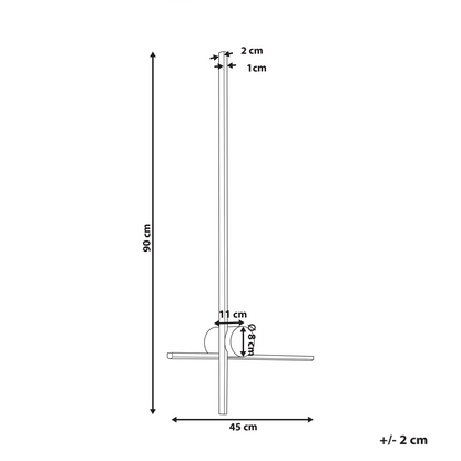 Wall Lamp Gold Aluminum Black Iron Base 90cm Modern Design For Bedroom And Living Room