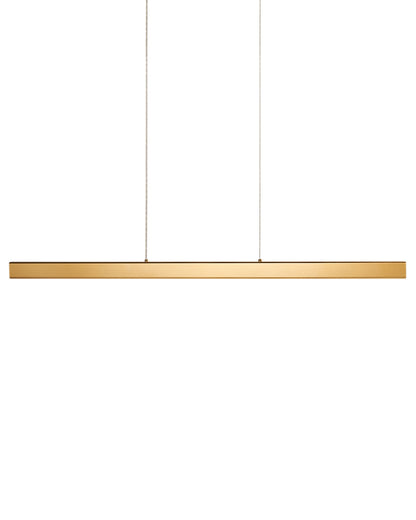 Pendant Lamp Gold Aluminum Rubberwood Shade with Remote LED