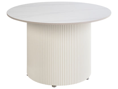 Coffee Table 70cm Round Light Beige Sintered Stone Top