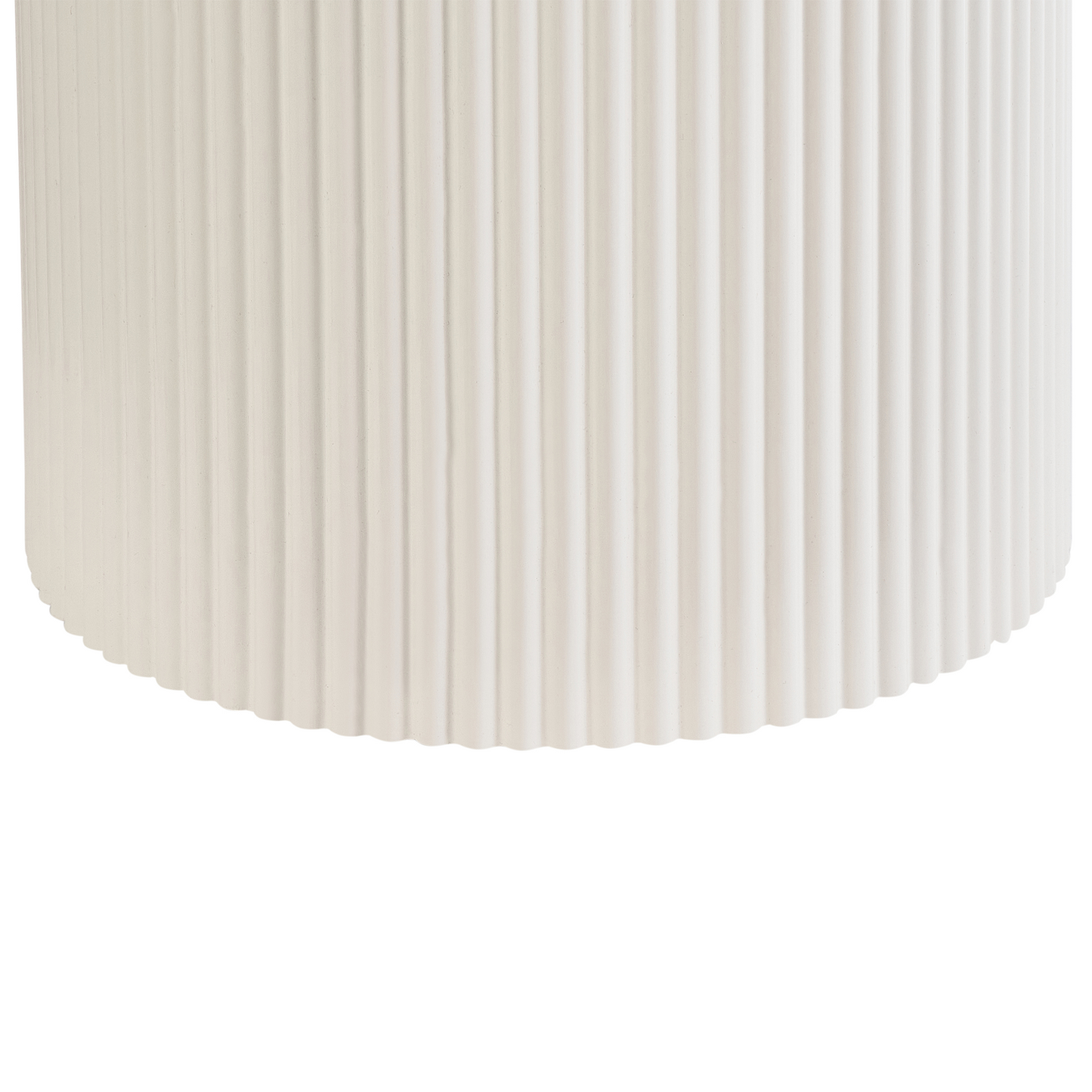 Noble Living Side Table Round 50cm Beige Sintered Stone Top Ribbed Metal Base Modern Living Room