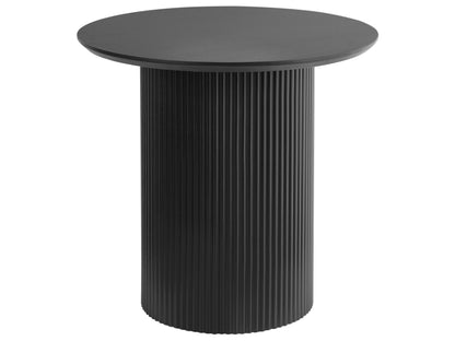 Lumina Side Table Black MDF Top Ribbed Metal Base 50 cm