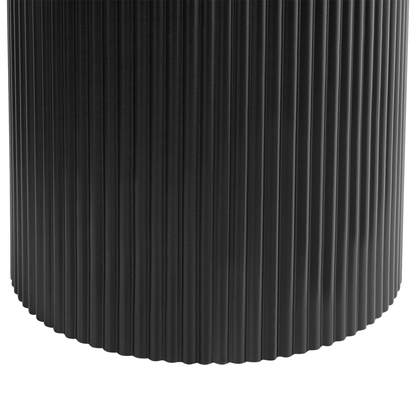 Lumina Side Table Black MDF Top Ribbed Metal Base 50 cm