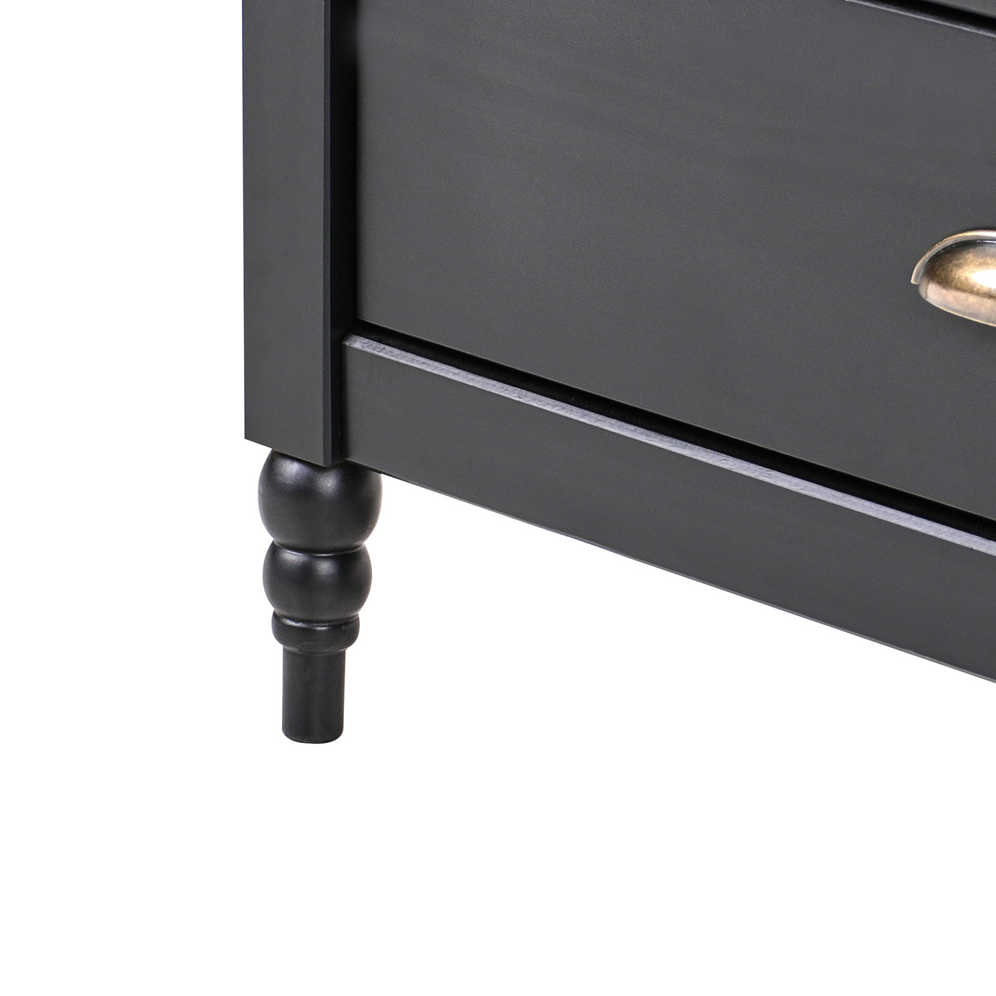 Sideboard Black 5 Drawer Chest Storage Unit