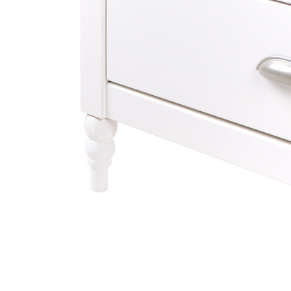 Sideboard White 5 Drawer Chest with Wooden Top