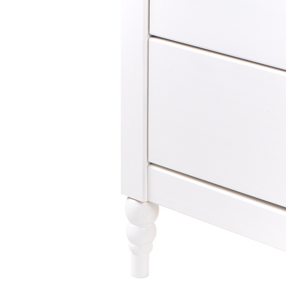 Bedside Table Nightstand White and Light Wood 2 Drawers Retro
