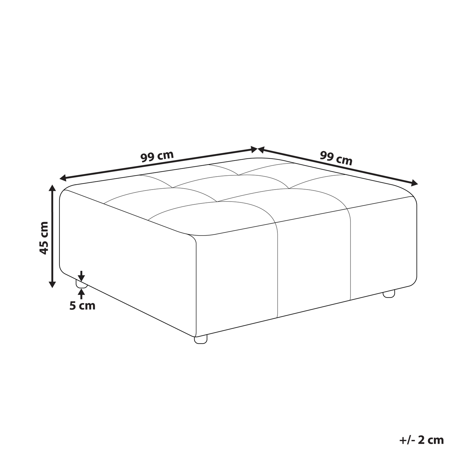 Element Modular Ottoman Footstool Brown Polyester Water Repellent