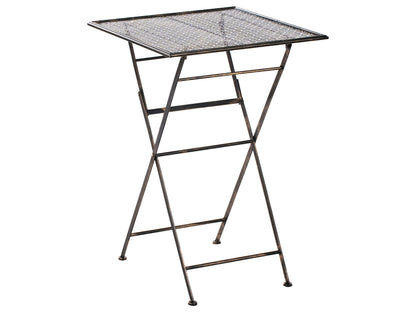 Vintage Garden Bar Table Black Iron Foldable Round For Two