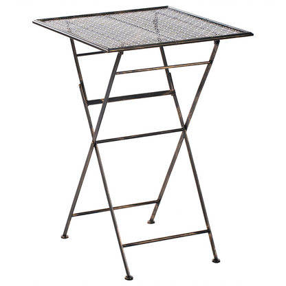 Heritage Iron Garden Bar Set Foldable Black Two Chairs UV Resistant