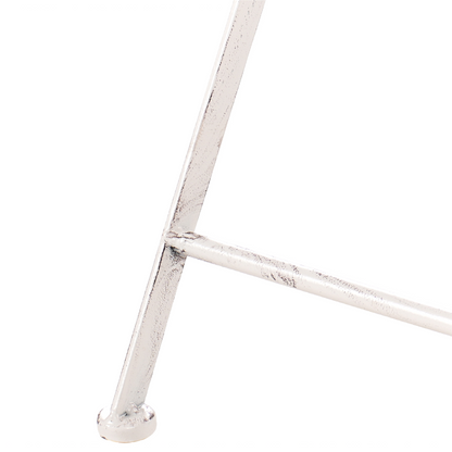 Garden Bar Table Beige Iron Foldable Round For 2 Outdoor
