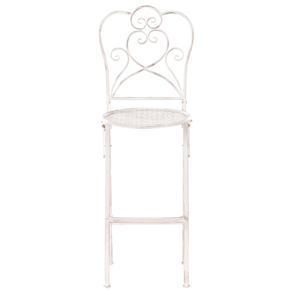 Provencal Home Garden Bar Chairs Set Of 2 Light Beige Foldable Iron