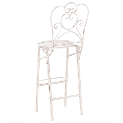 Provencal Home Garden Bar Chairs Set Of 2 Light Beige Foldable Iron