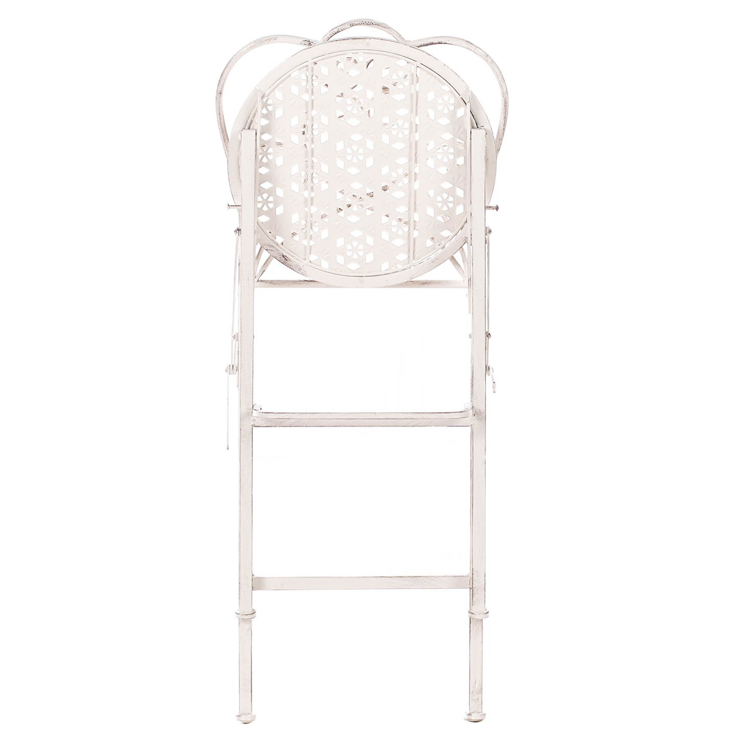 Provencal Home Garden Bar Chairs Set Of 2 Light Beige Foldable Iron