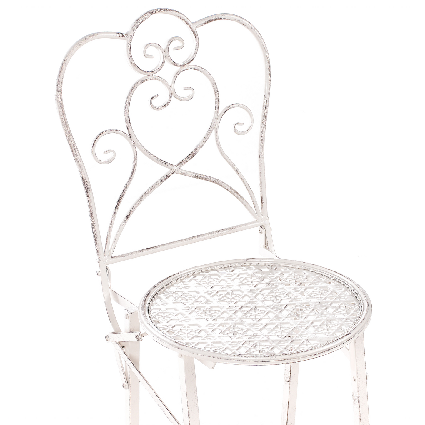 Provencal Home Garden Bar Chairs Set Of 2 Light Beige Foldable Iron