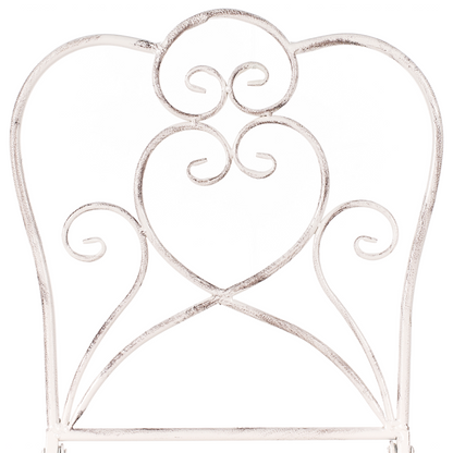 Provencal Home Garden Bar Chairs Set Of 2 Light Beige Foldable Iron
