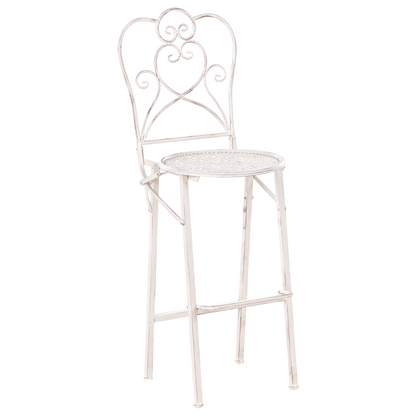 Provence Bar Set Light Beige Iron Foldable 2 Chairs