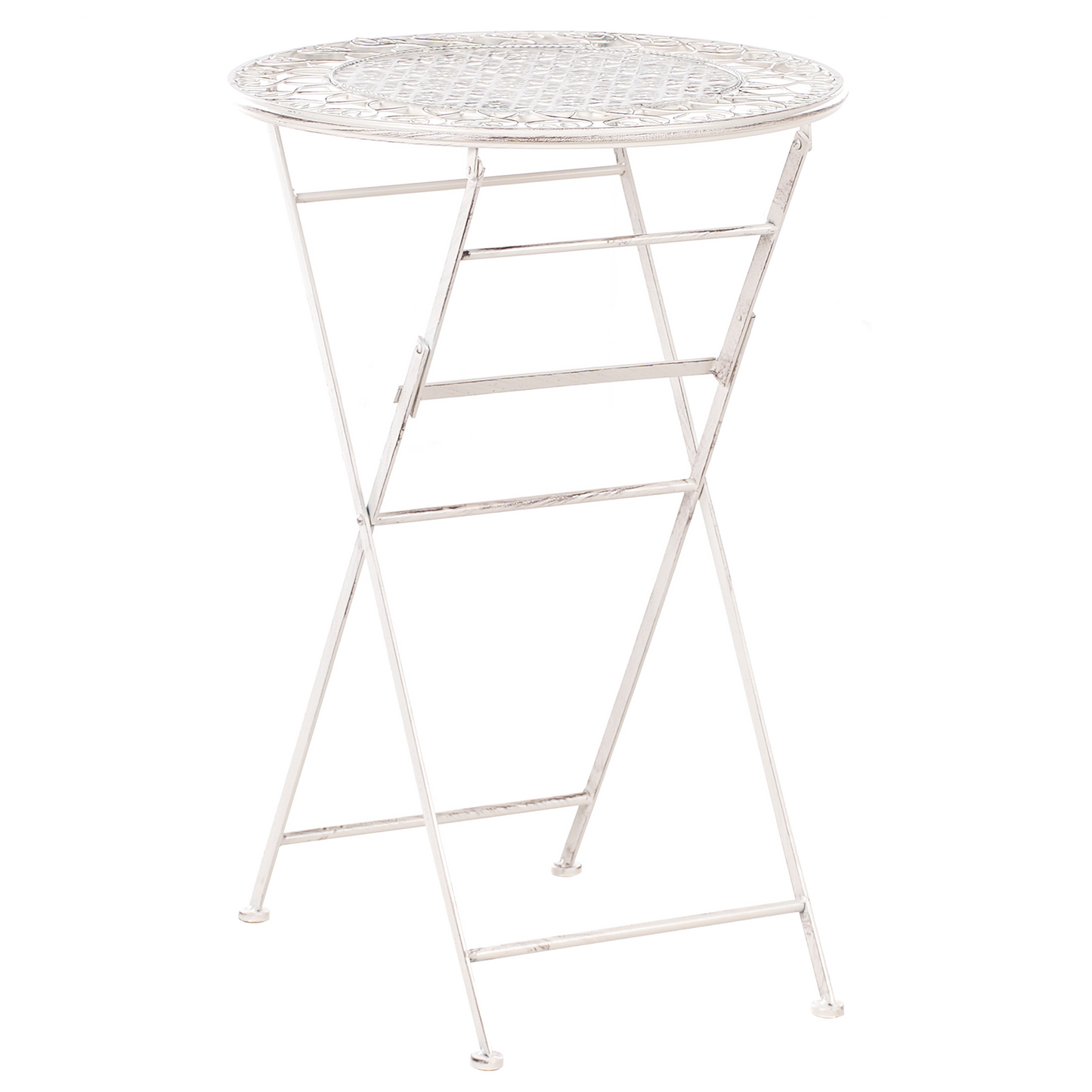Provence Bar Set Light Beige Iron Foldable 2 Chairs