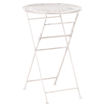 Provence Bar Set Light Beige Iron Foldable 2 Chairs