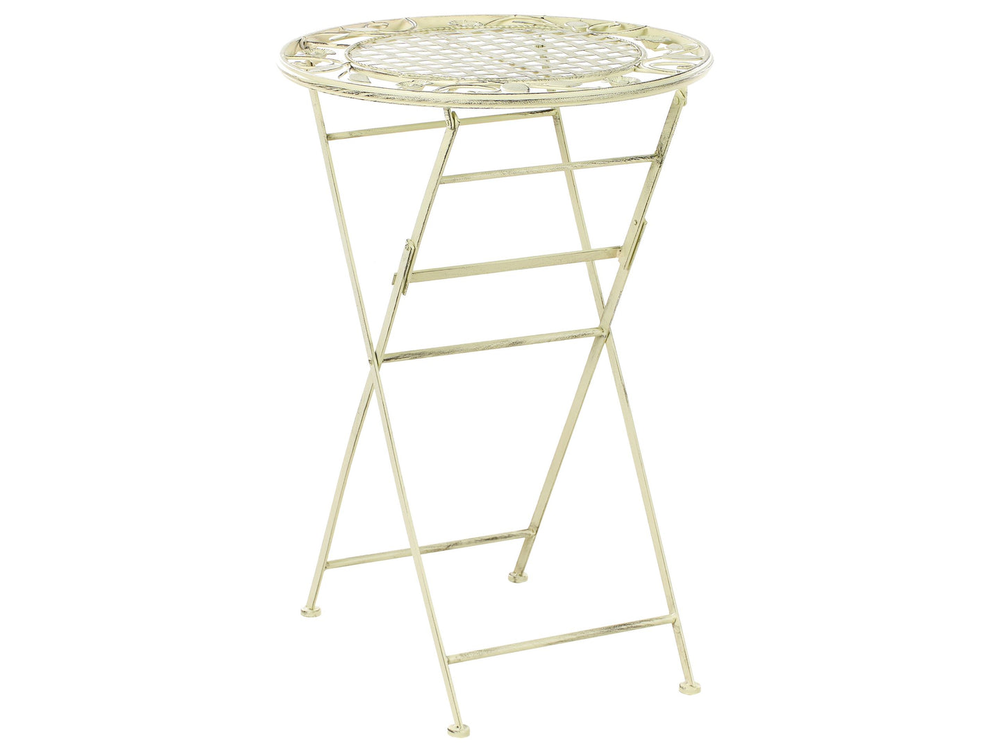 Provencal Garden Iron Foldable Distressed Metal Bar Table for 2 Outdoor Light Green French Retro Style