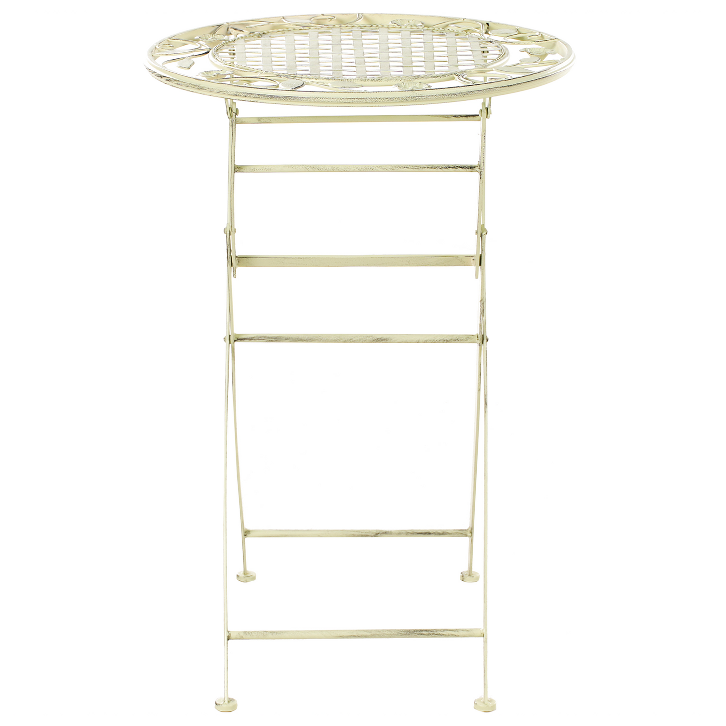 Provencal Garden Iron Foldable Distressed Metal Bar Table for 2 Outdoor Light Green French Retro Style