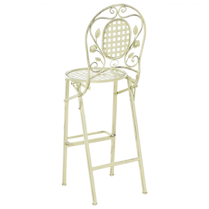 Garden Bard Set of 2 French Retro Style Green Iron Foldable Garden Chairs Distressed Outdoor UV Resistant