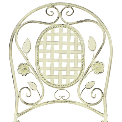 Garden Bard Set of 2 French Retro Style Green Iron Foldable Garden Chairs Distressed Outdoor UV Resistant