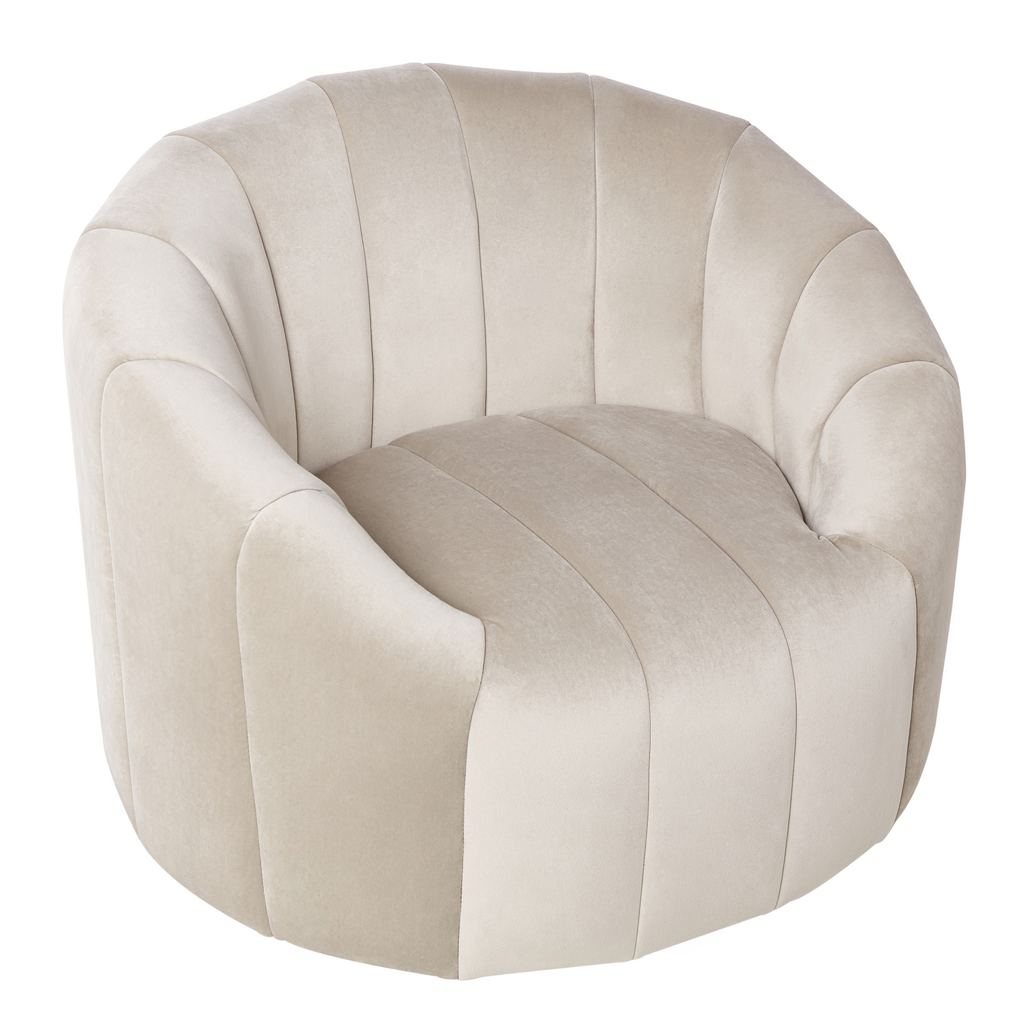 Home Premium 6 Seater Velvet Sofa Set Beige Contemporary Retro Tufted Low Back