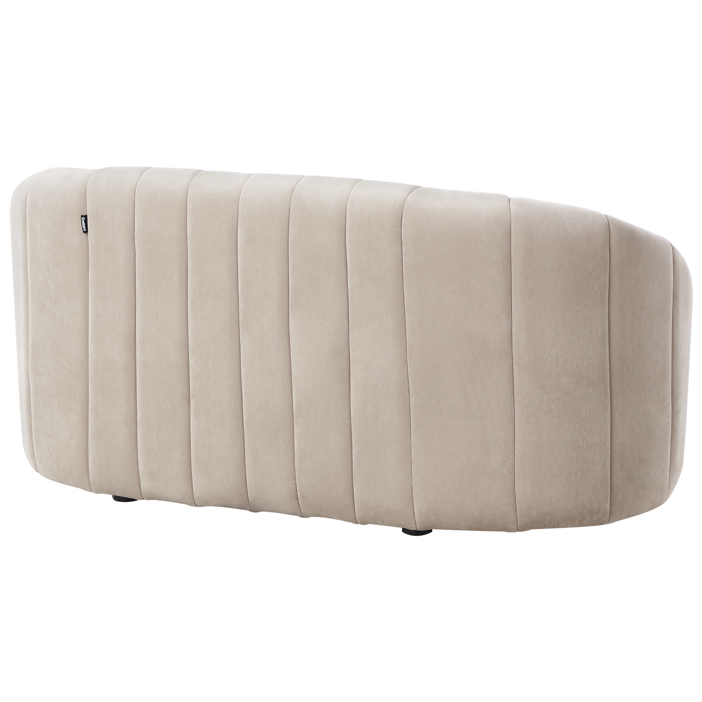 Home Premium 6 Seater Velvet Sofa Set Beige Contemporary Retro Tufted Low Back