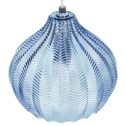 Pendant Lamp Blue Glass Bell Shade Retro Hanging Light